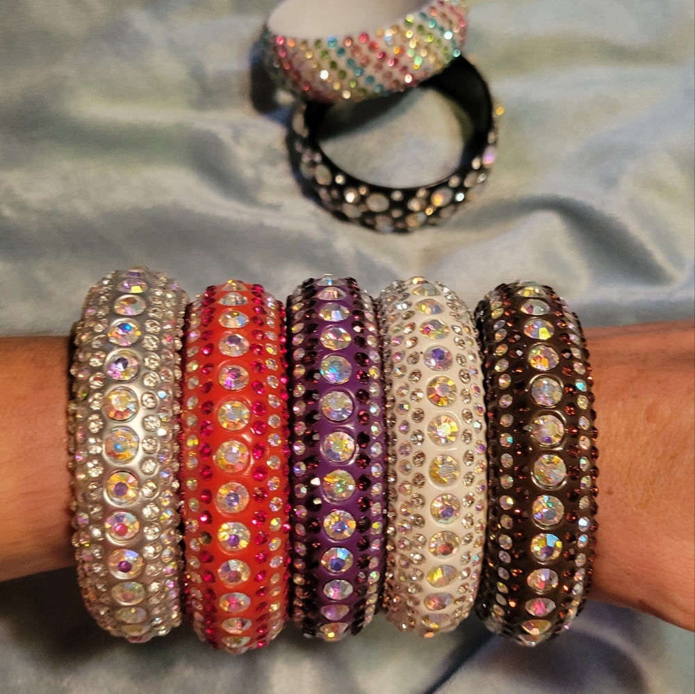Rhinestone bangle bracelets